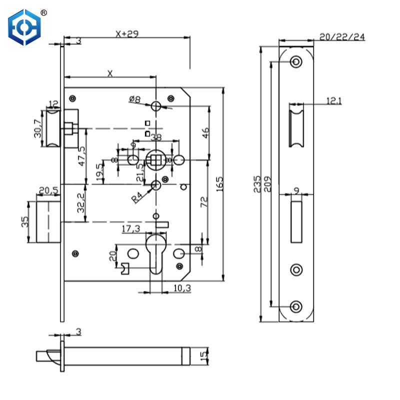 EN12209 Euro Standard CE Quality Stainless Steel Fire Resistance Mortise Door Lock
