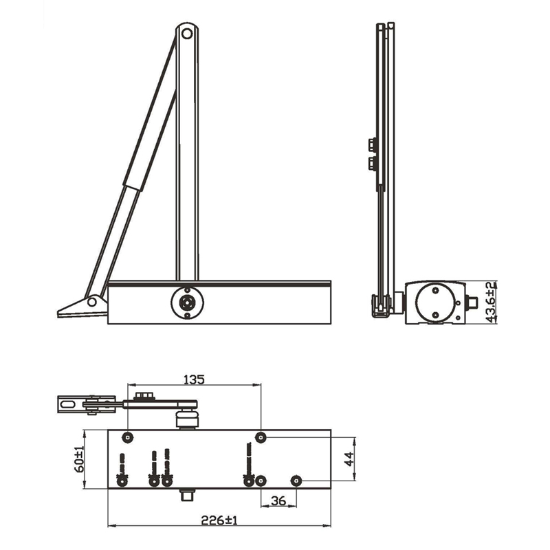 Rivet-Type Arm Shaft Square Shape Sliding Swing Door Operator Automatic Door Closer