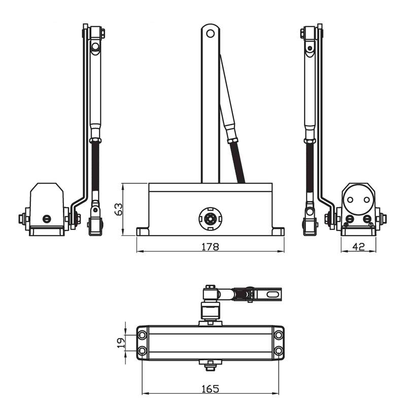 CE Aluminum Alloy Fire Rated Door Closer