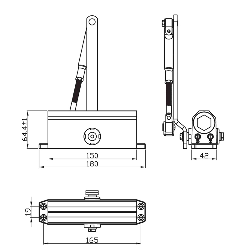 Good Bearing 40-65 Kgs Door Weight Automatic Door Closer