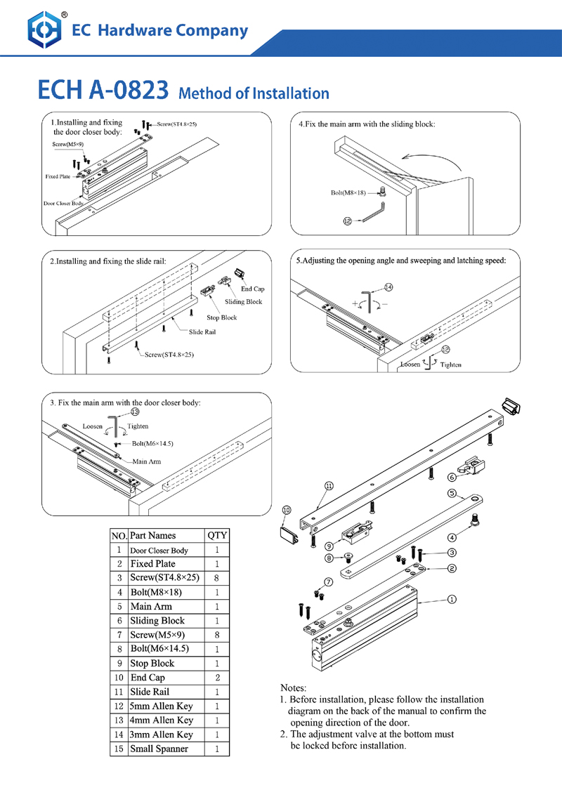 Ultrathin Aluminum Anti-Fire Hydraulic 23MM Slim Concealed Door Closer Bearing 25-45kg