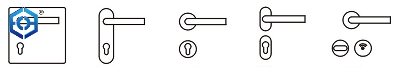 Tube lever door handles silver finish color round