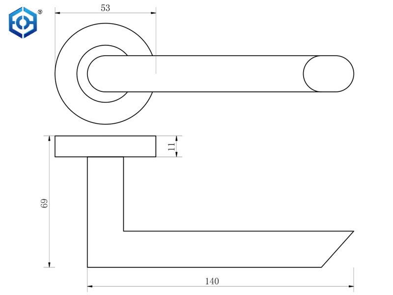 Double Sided Tube Lever Modern SUS304 Door Handle