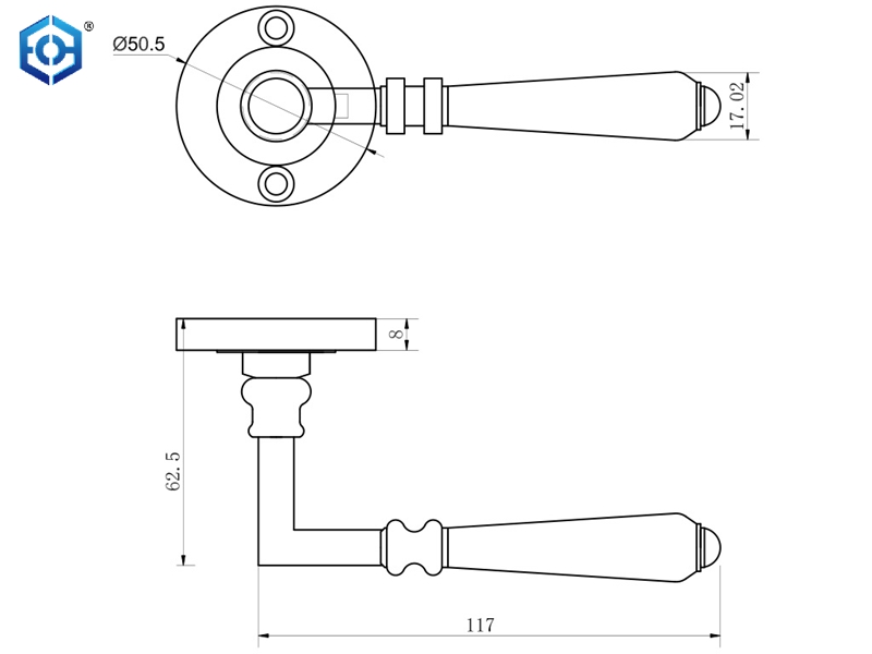 Door Hardware Interior Door Handle SSS solid door handle
