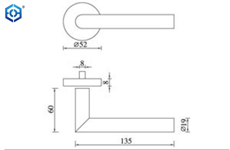 Double Sided Tube Lever Modern SUS304 Door Handle