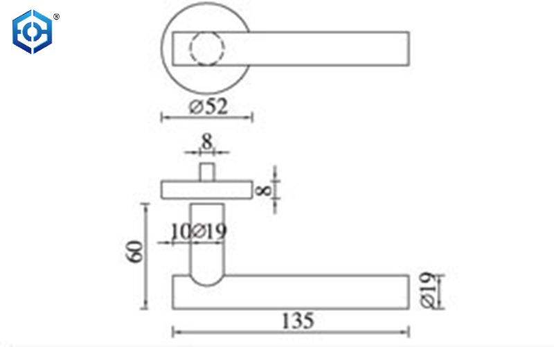 Stainless Steel Door Handles Set Brushed Chrome Internal Door Handles on Rose
