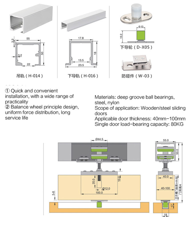 Folding Door Roller Universal Hanging Pulley for Sliding Doors