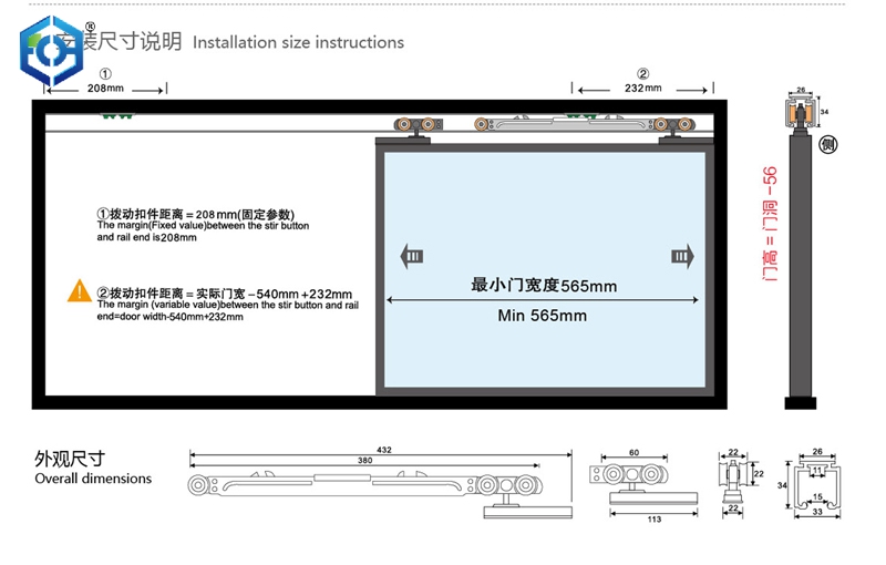 Aluminum Material Slim Frame Soft Close Damper Sliding Glass Door