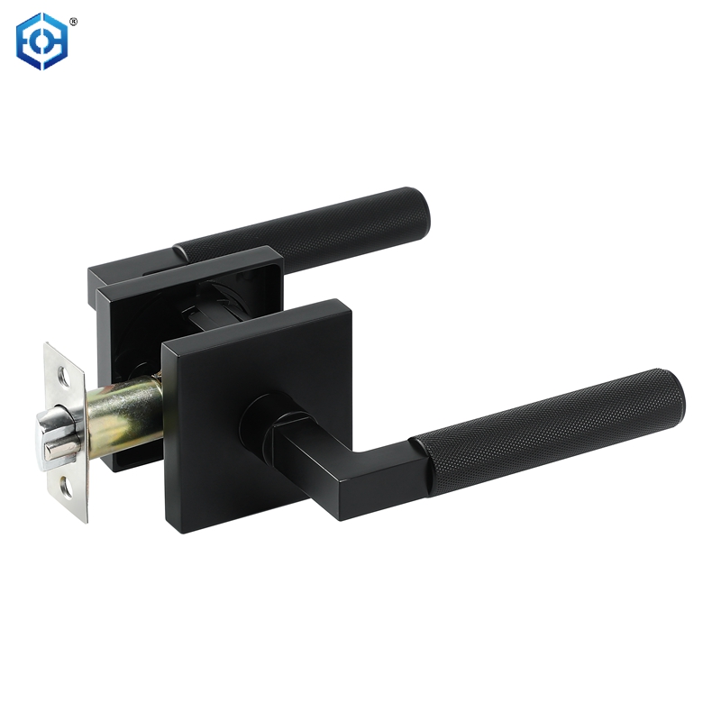 Modern Design And Functionality Privacy Knurled Grey Door Handle Durable Stylish Interior Lever for Bedrooms And Bathrooms