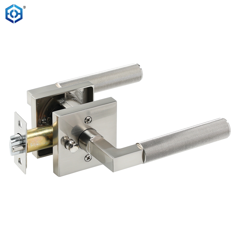 Modern Design And Functionality Privacy Knurled Grey Door Handle Durable Stylish Interior Lever for Bedrooms And Bathrooms