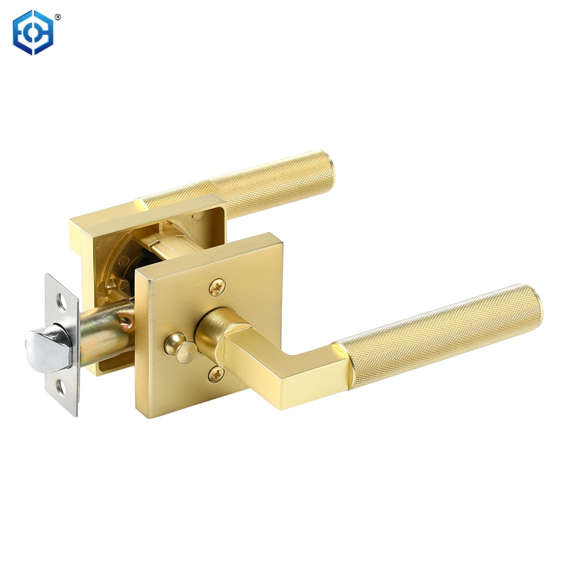 Modern Design And Functionality Privacy Knurled Grey Door Handle Durable Stylish Interior Lever for Bedrooms And Bathrooms