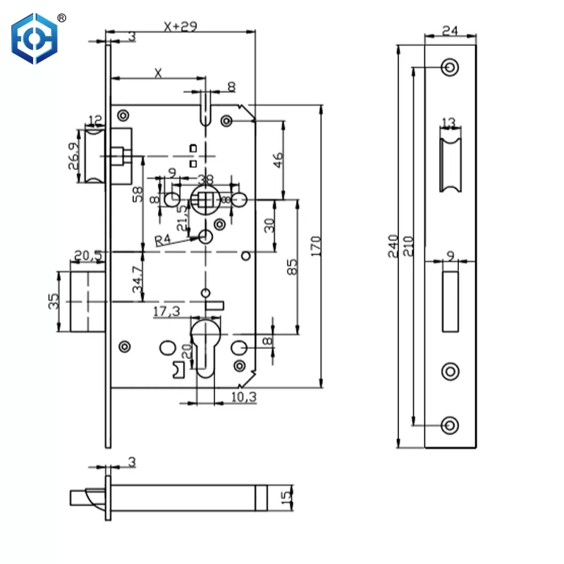 EN12209 lock body