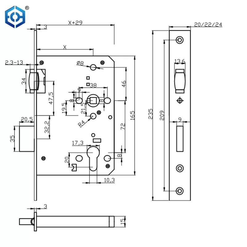 CE Certified Roller Mortise Lock