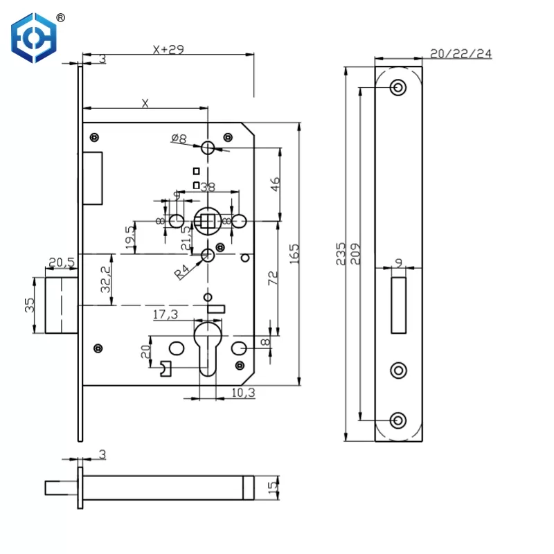 EN12209 Mortise Deadlock