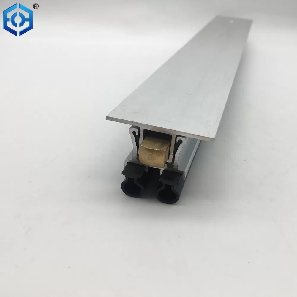 Custom Made Automatic Door Seals Hotel Home Wooden Door Bottom Sweep Seal Strip Aluminium Holder Rubber Hotel Residential