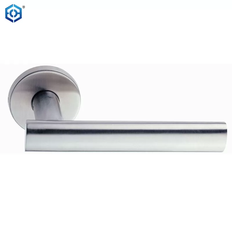 Stainless Steel Door Handles Set Brushed Chrome Internal Door Handles on Rose