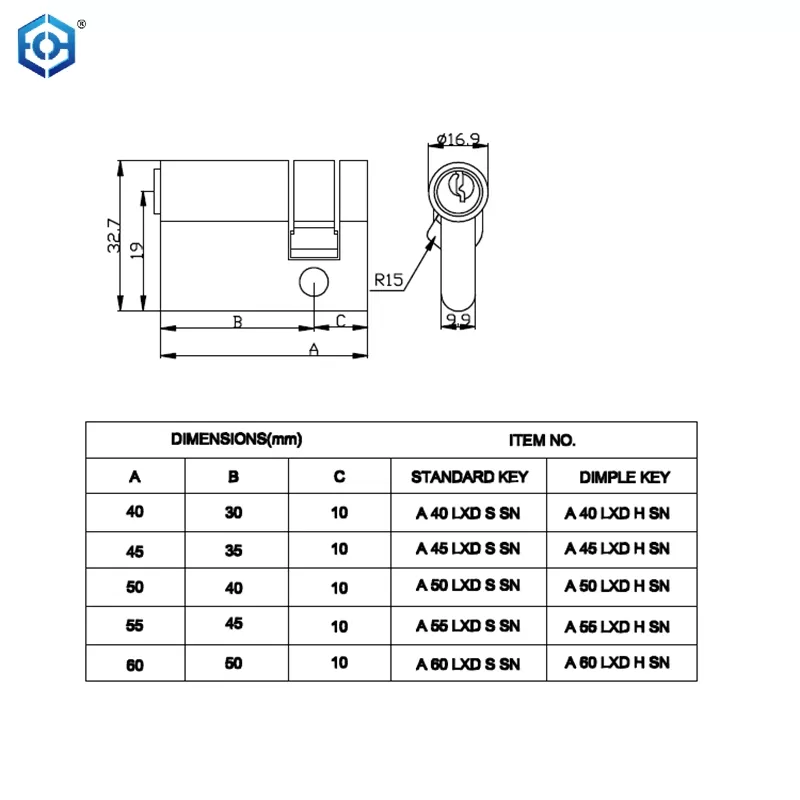 Brass Single Open Door Lock Cylinder