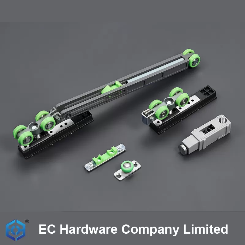 Sliding Door Hardware Hung Wooden Anodized Aluminum Soft Close 80kg