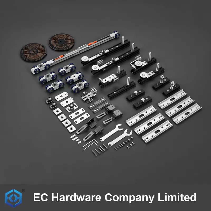 3+1 Three Soft Close 3 Doors Sync Opening Telescopic Sliding Door Roller System