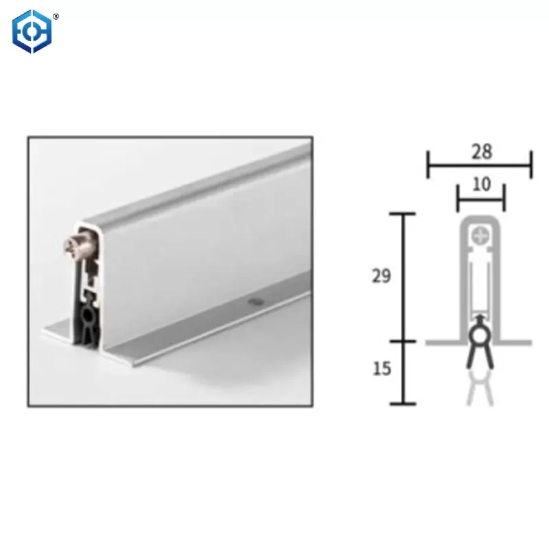 Automatic drop down recessed door bottom seal fire sound dust wind proof