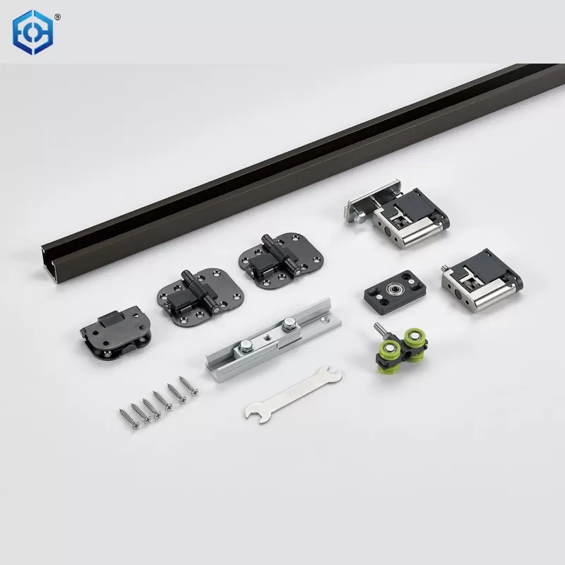 Japanese style 3/7 folding door hardware suitable for room doors or bathroom doors